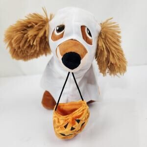 Gemmy Animated Dancing / Begging / Wiggling Spaniel W/Ghost Costume & Treat Bag